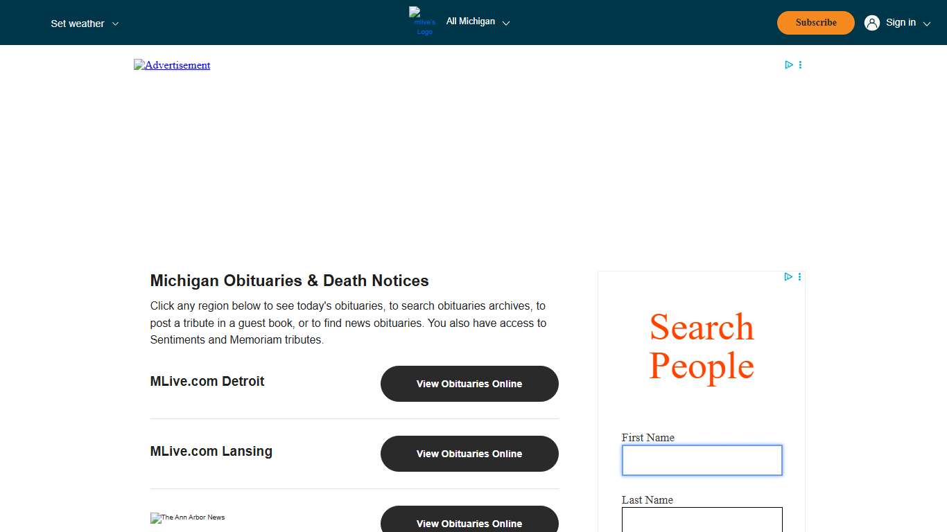 Michigan Obituaries & Death Notices